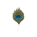 Luminous Peacock Feather Brooch