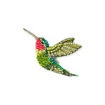 Ruby Throated Hummingbird Brooch