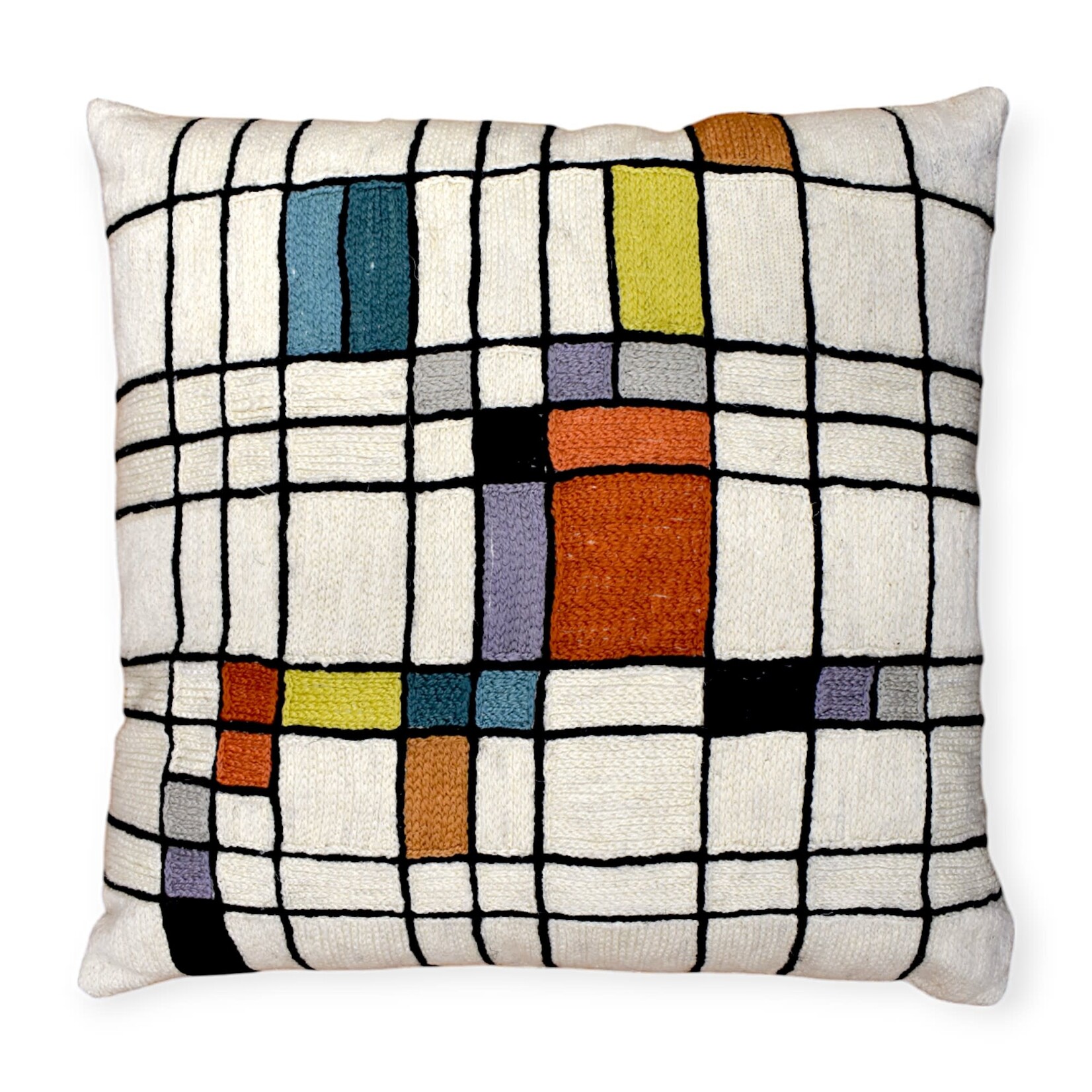 Natural Habitat Delaunay Mod Blocks Pillow