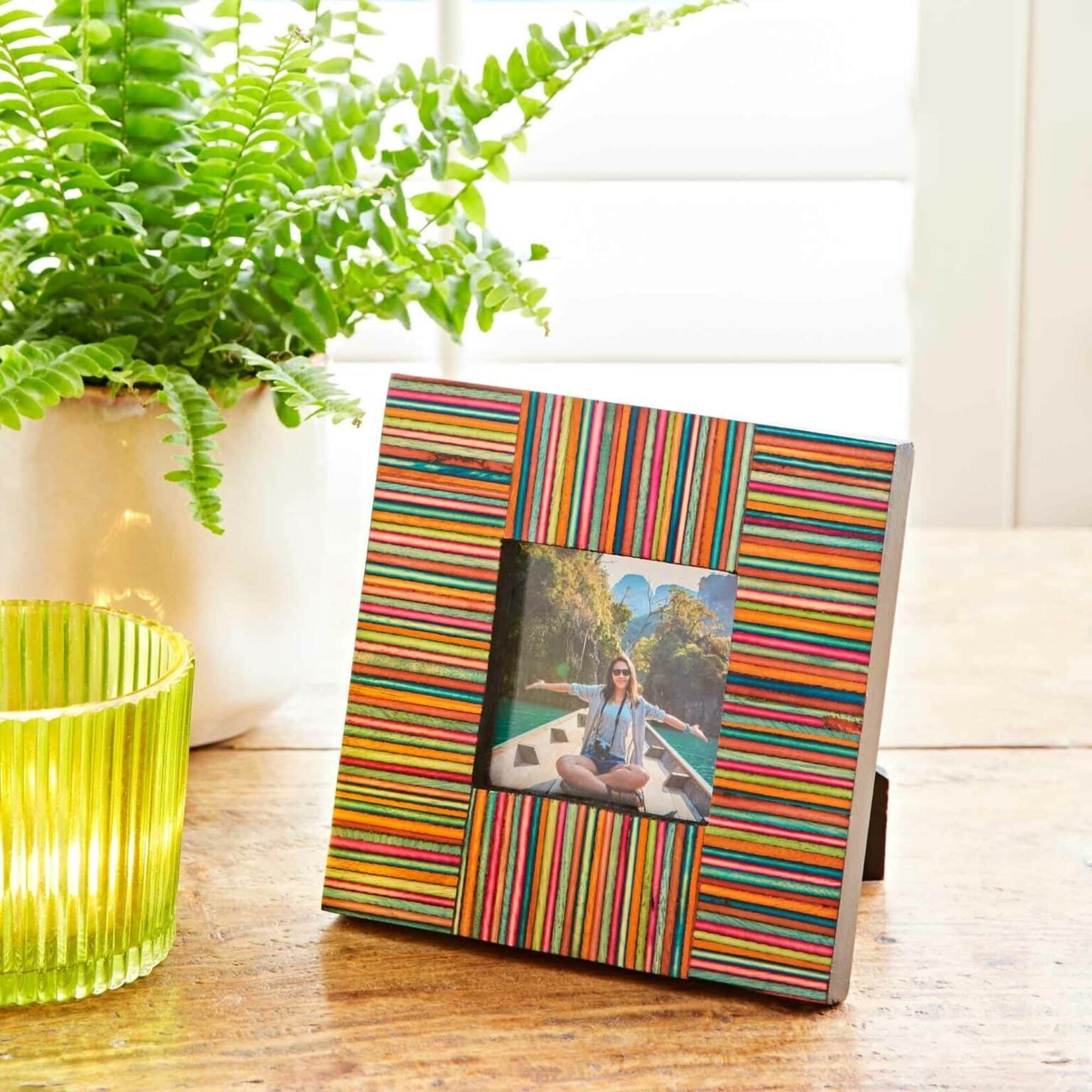 Paper High Dhari Papri Wood Multicolor Photo Frame