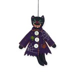 Stitch By Stitch Black Cat Purple Coat Orn