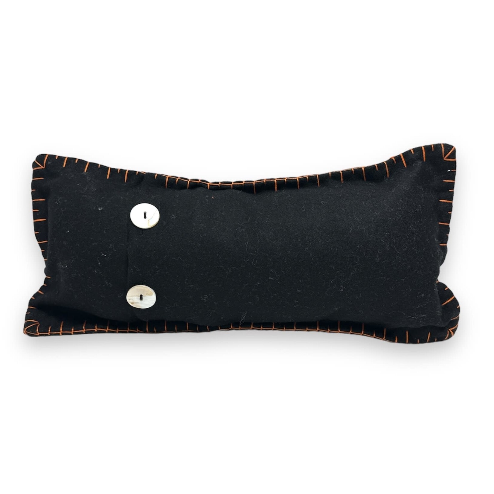 Stitch By Stitch Black Halloween Pillow