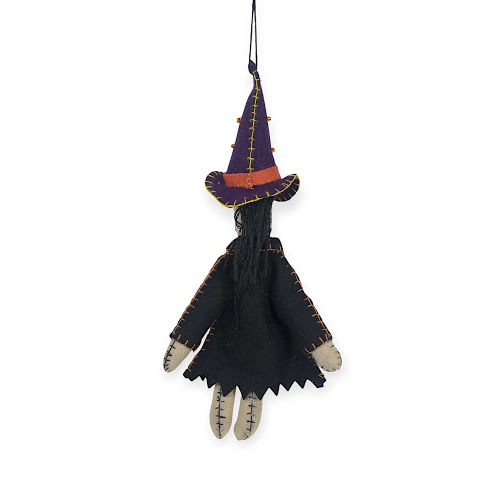 Stitch By Stitch Beige Witch w/ Black Coat Ornament