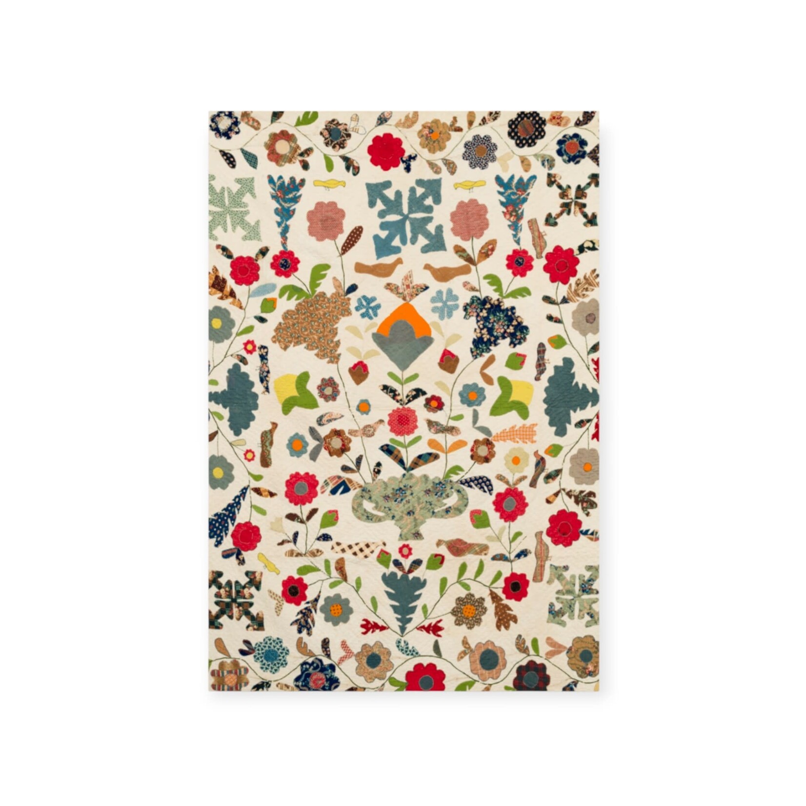 Museum Store Products Ecology Postcard Pot of Flowers Quilt with Birds