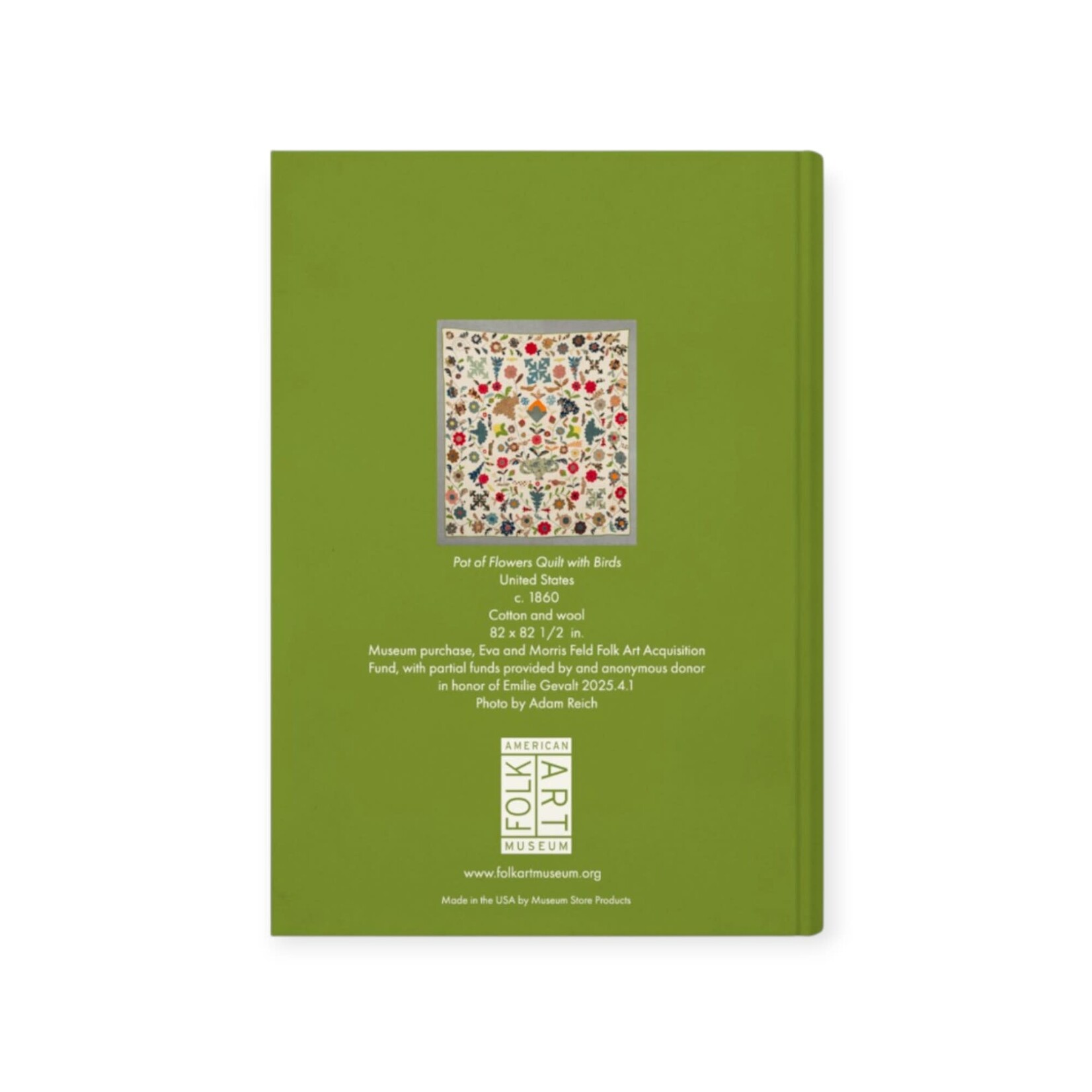 Museum Store Products Ecology Journal Pot of Flowers Quilt with Birds