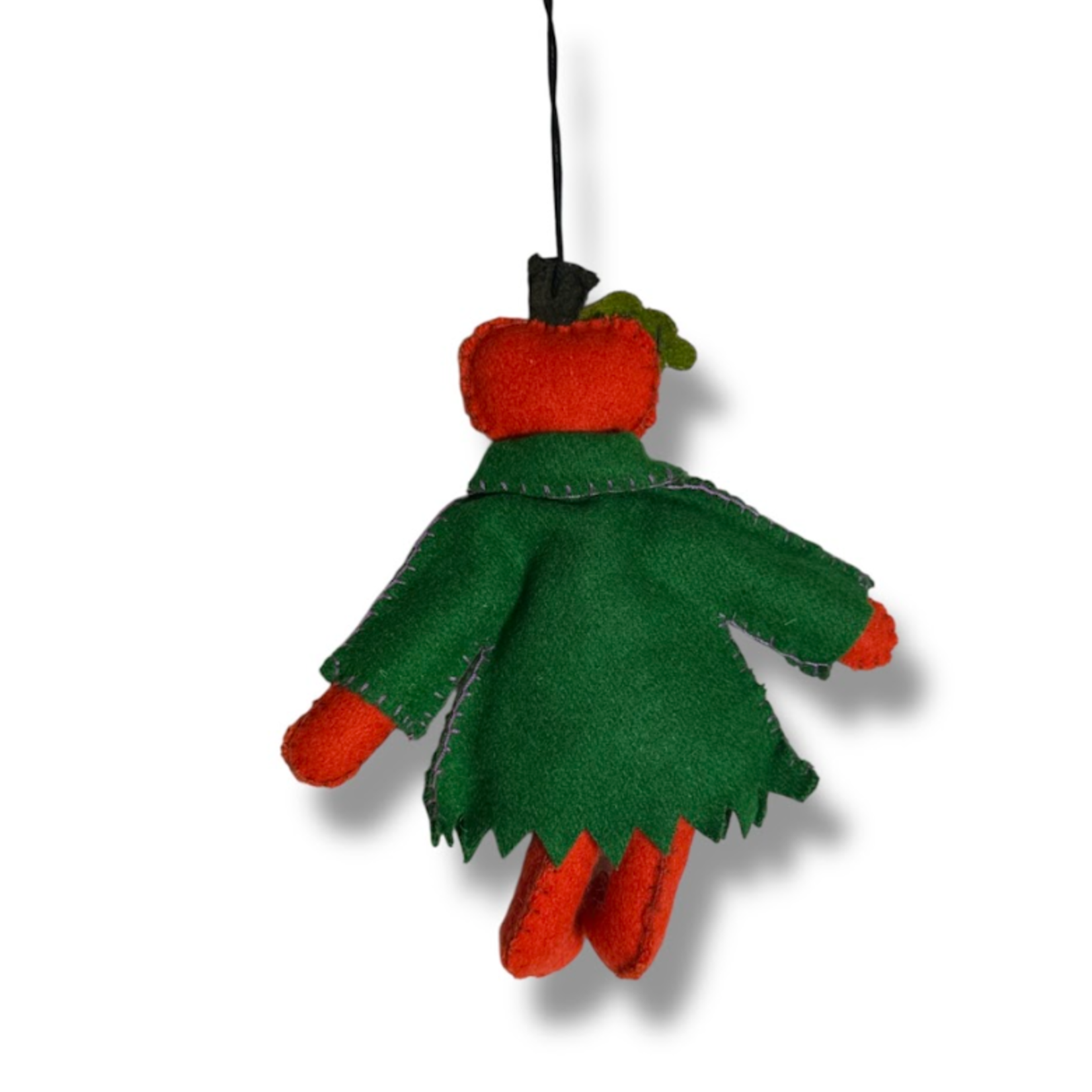 Stitch By Stitch Pumpkin Green Coat Ornament