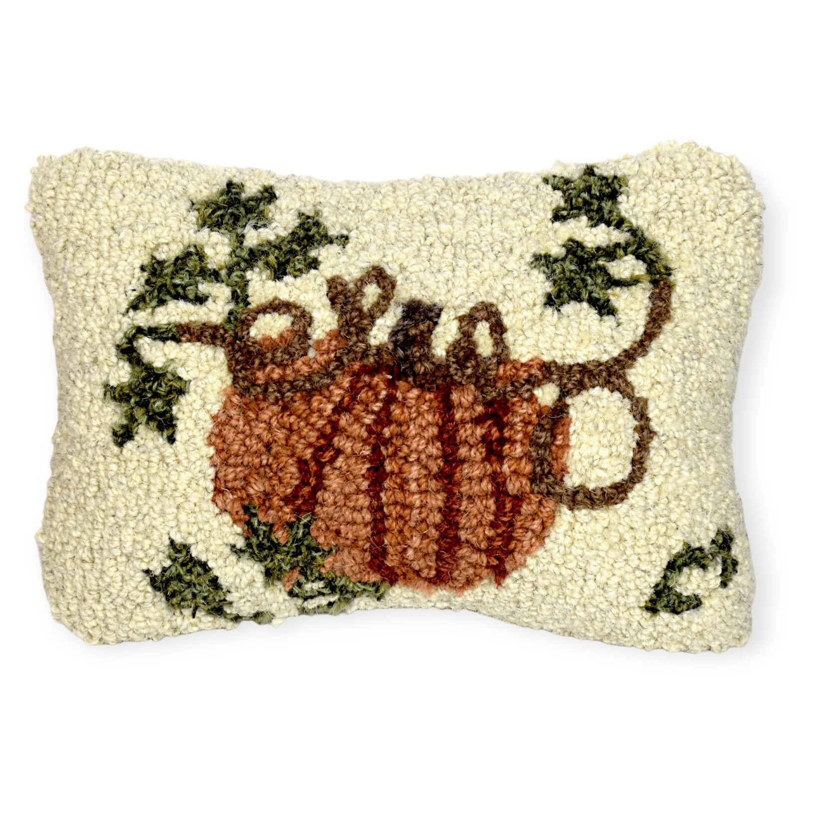 Hooked Wool Cinderella Pumpkin Pillow