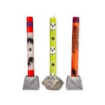 Thumbprint Artifacts Painted Halloween Candles