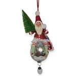 Vintage by Crystal Large Red Glitzy Santa on Ball Ornament