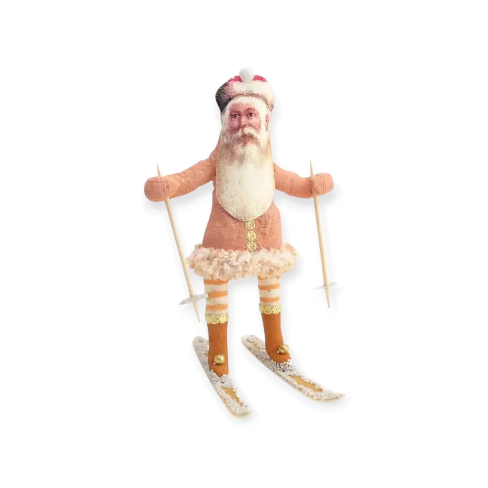 Vintage by Crystal Pink Ski Santa Figure