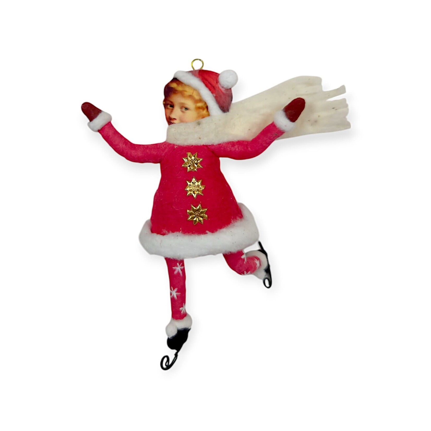 Vintage by Crystal Red Ice Skater Ornament
