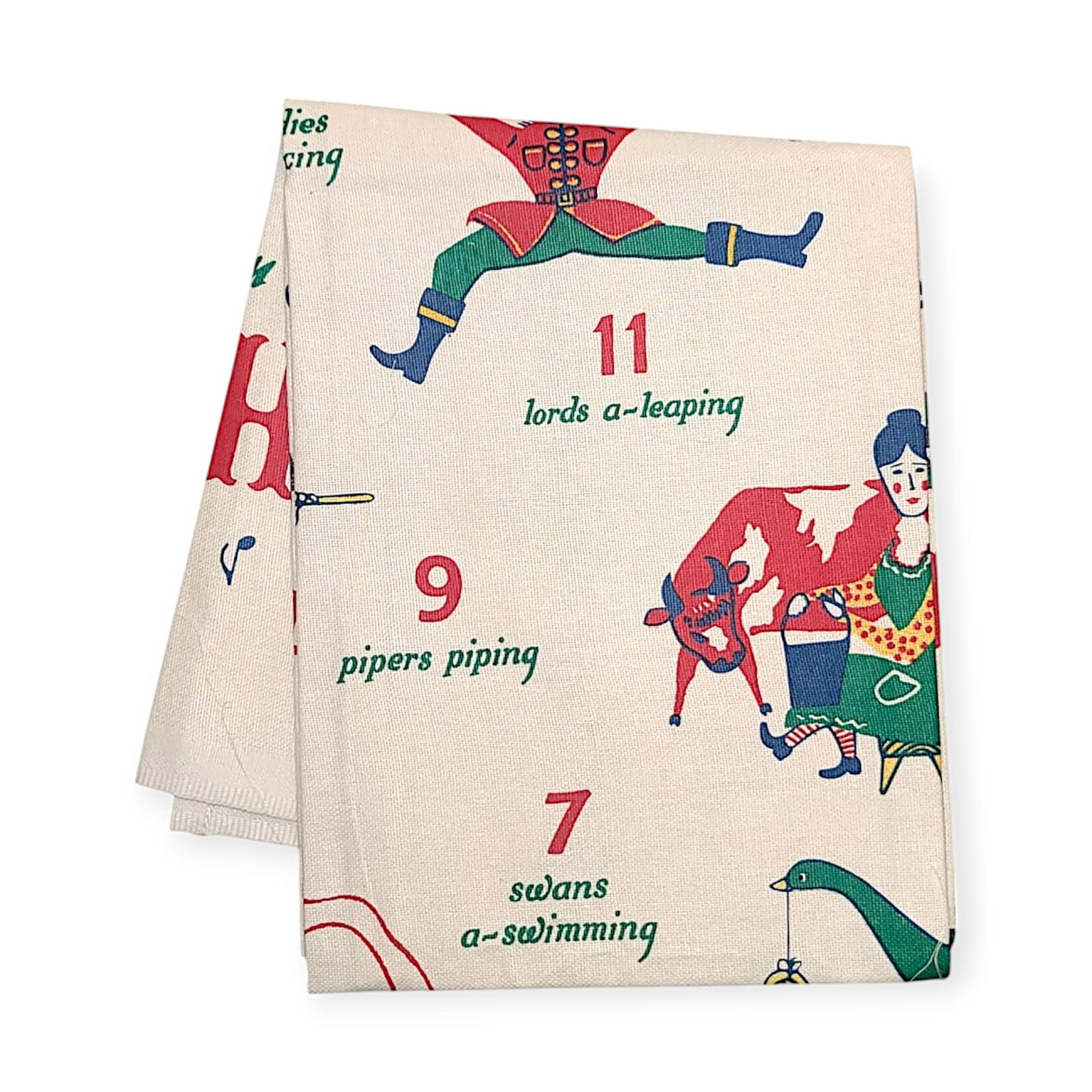 Cavallini Papers & Co. Inc Holiday Tea Towel 12 Days of Christmas