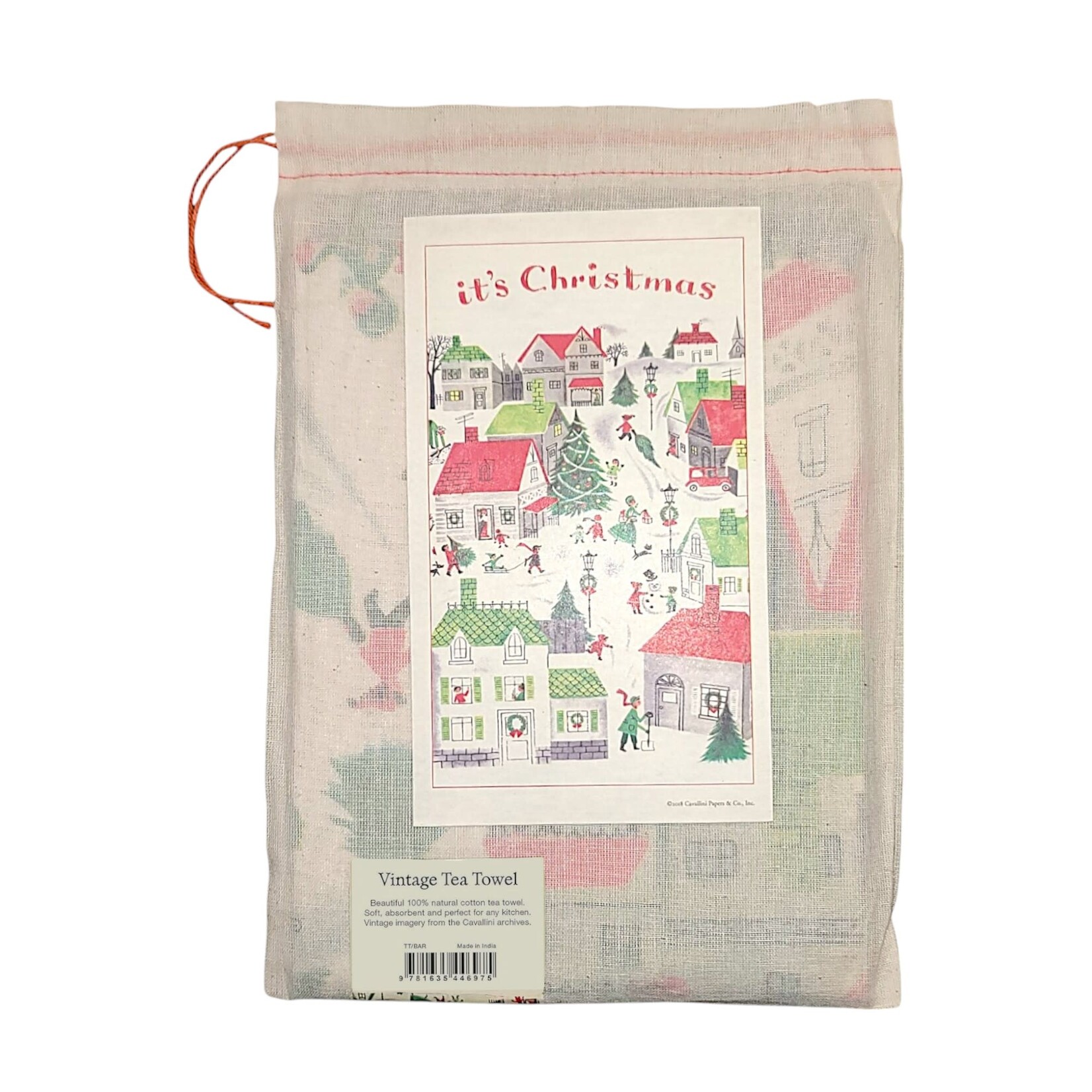 Cavallini Papers & Co. Inc Holiday Tea Towel Christmas Village