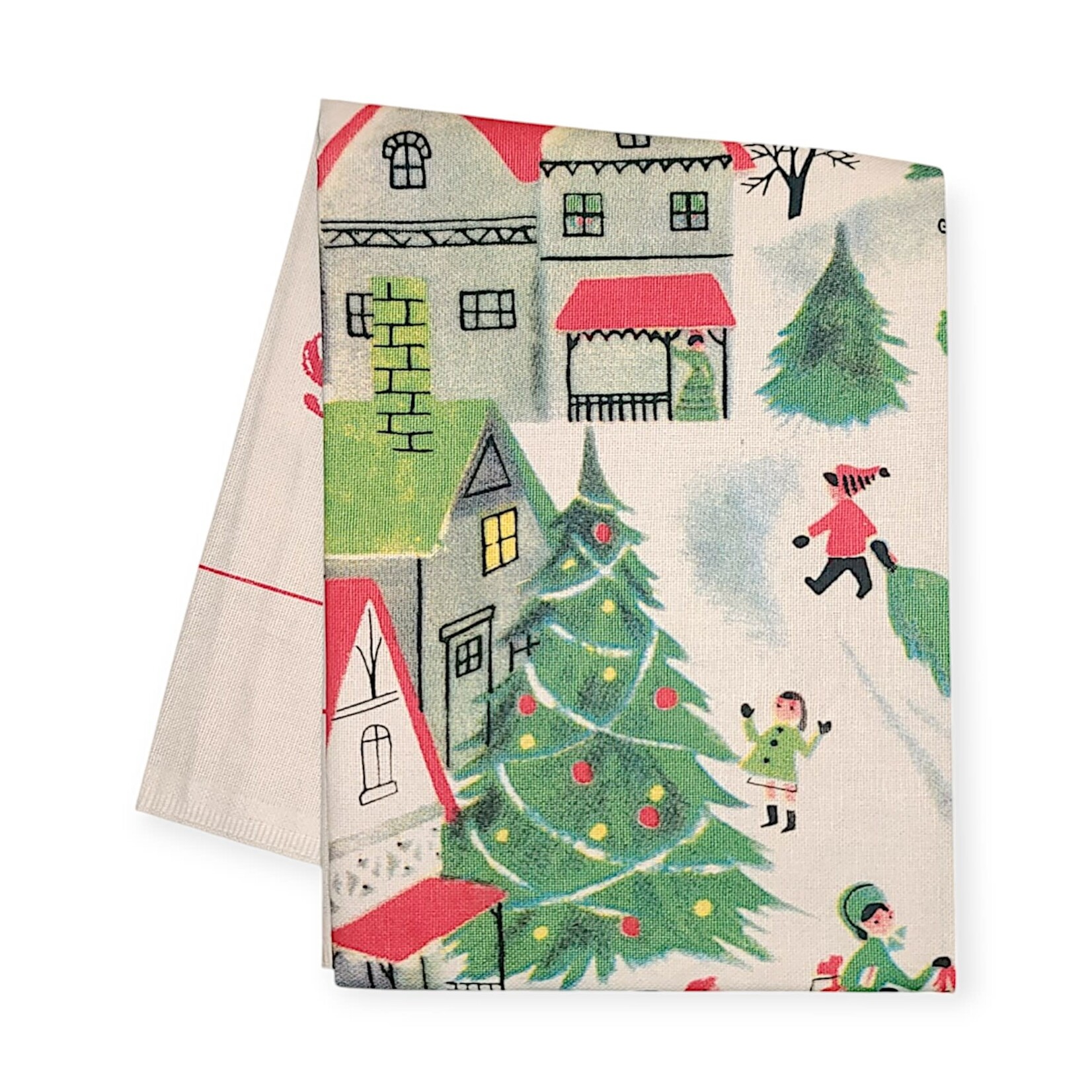 Cavallini Papers & Co. Inc Holiday Tea Towel Christmas Village
