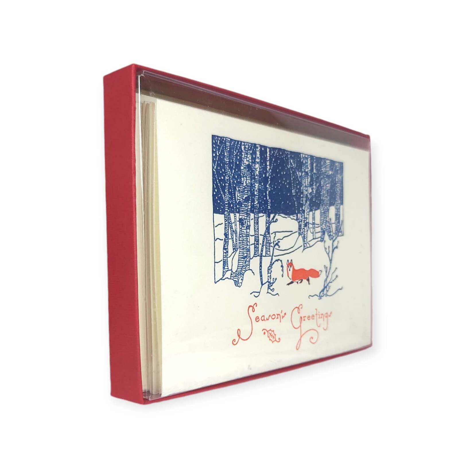 Saturn Press Snow Fox Box of Holiday Cards