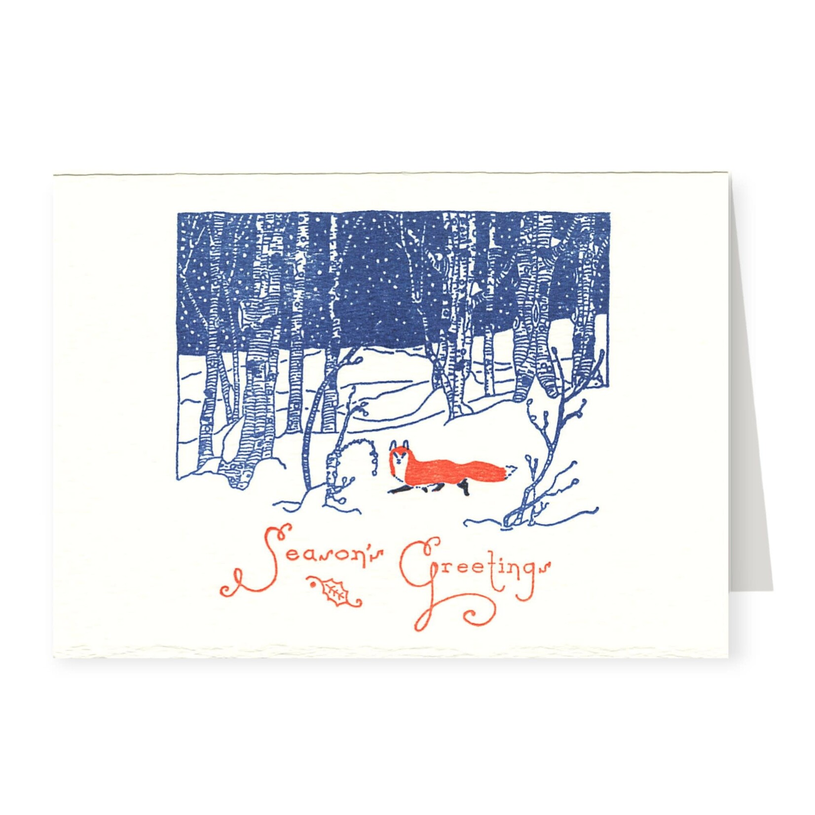 Saturn Press Snow Fox Box of Holiday Cards