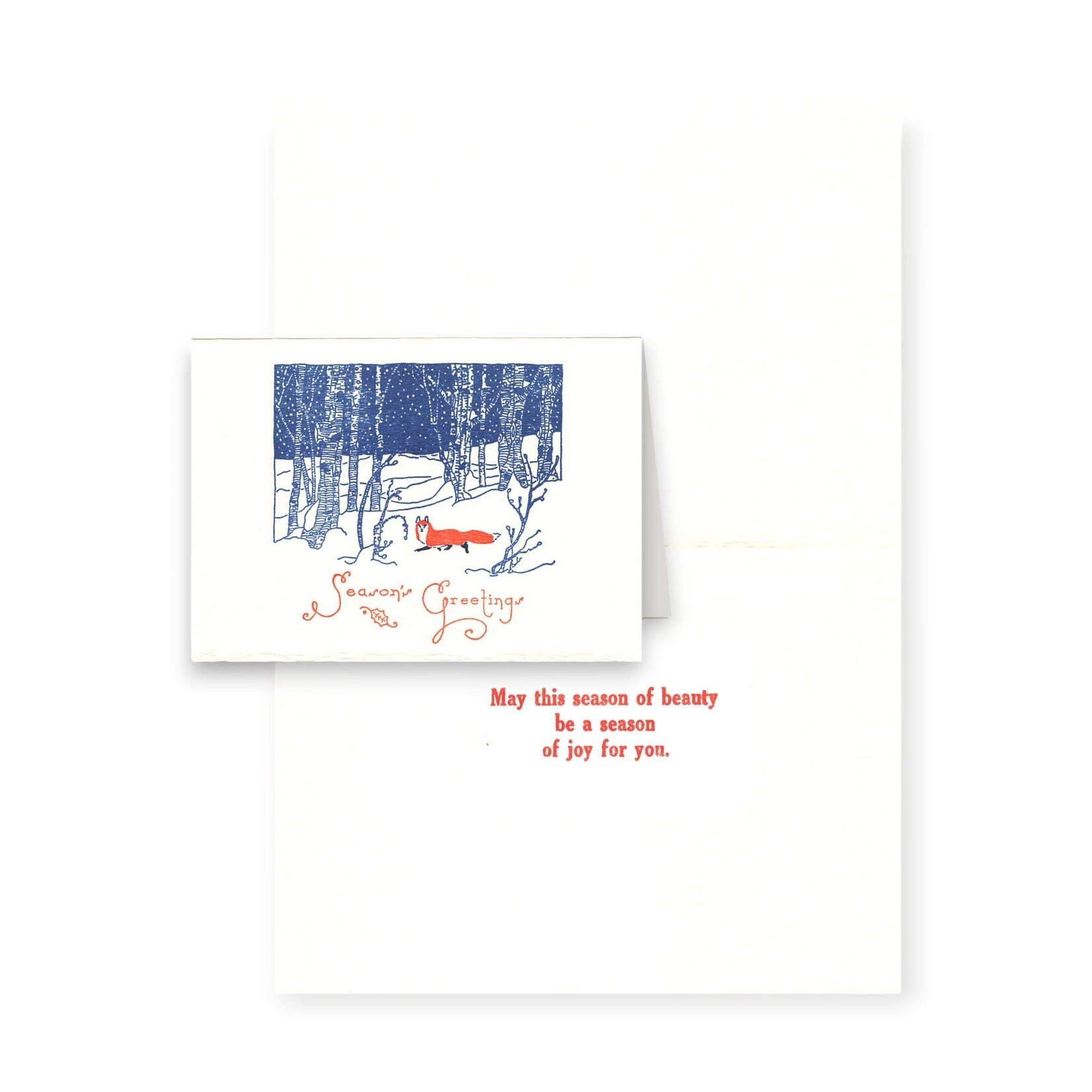 Saturn Press Snow Fox Box of Holiday Cards