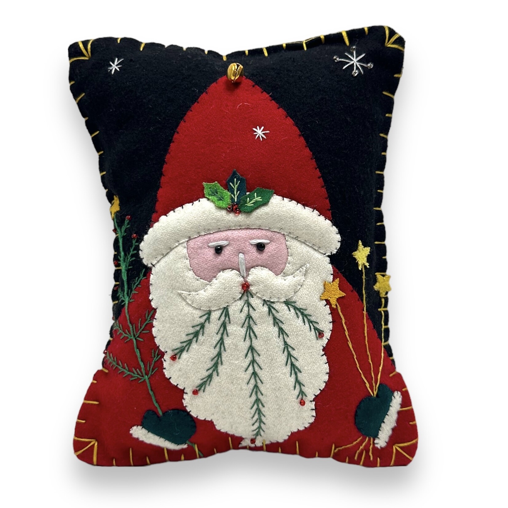 Stitch By Stitch Santa Holding Stars Pillow
