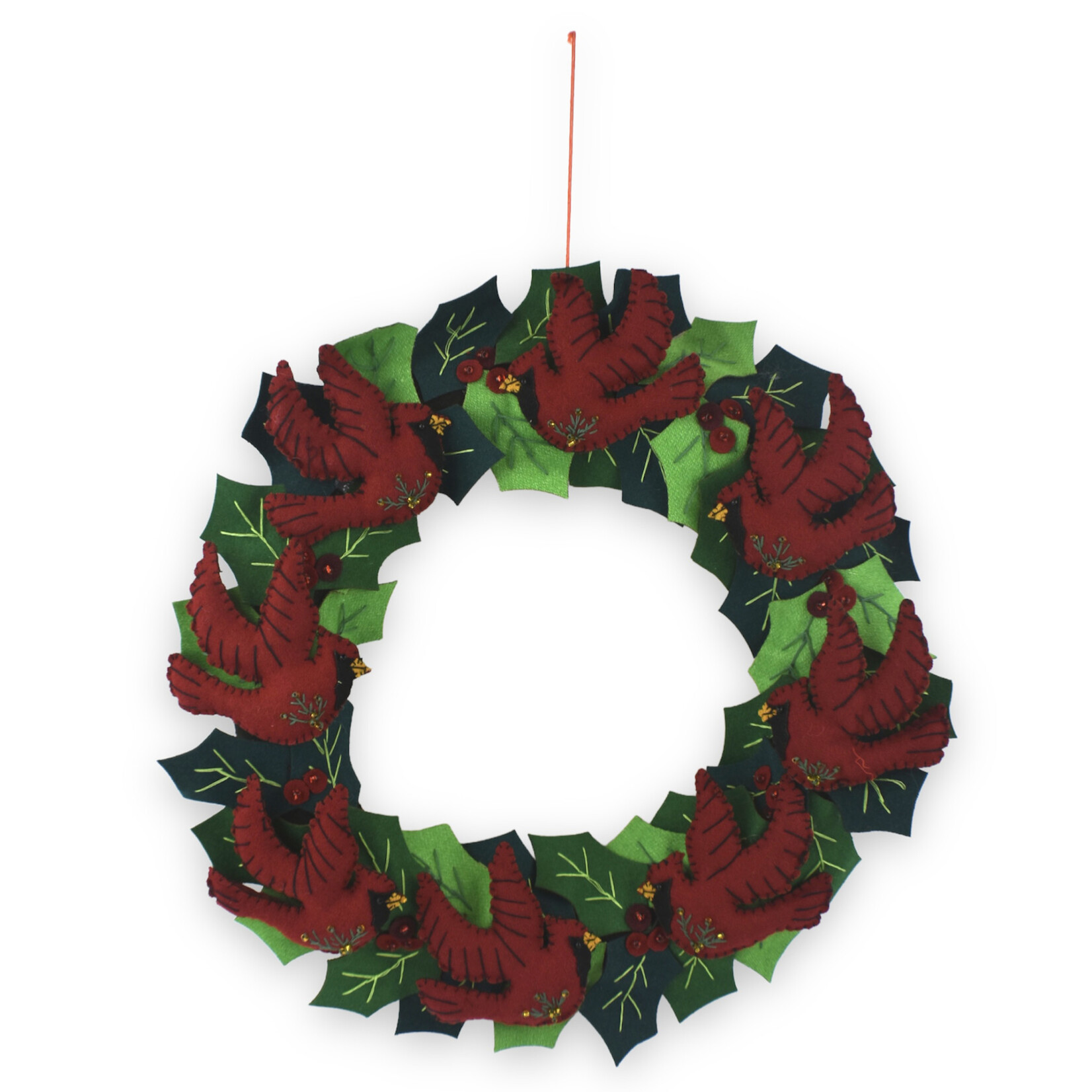 Stitch By Stitch Wreath with Cardinals