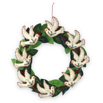 Stitch By Stitch Wreath with White Doves