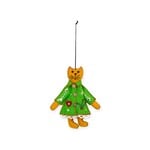 Stitch By Stitch Orange Cat with Green Dress Ornament