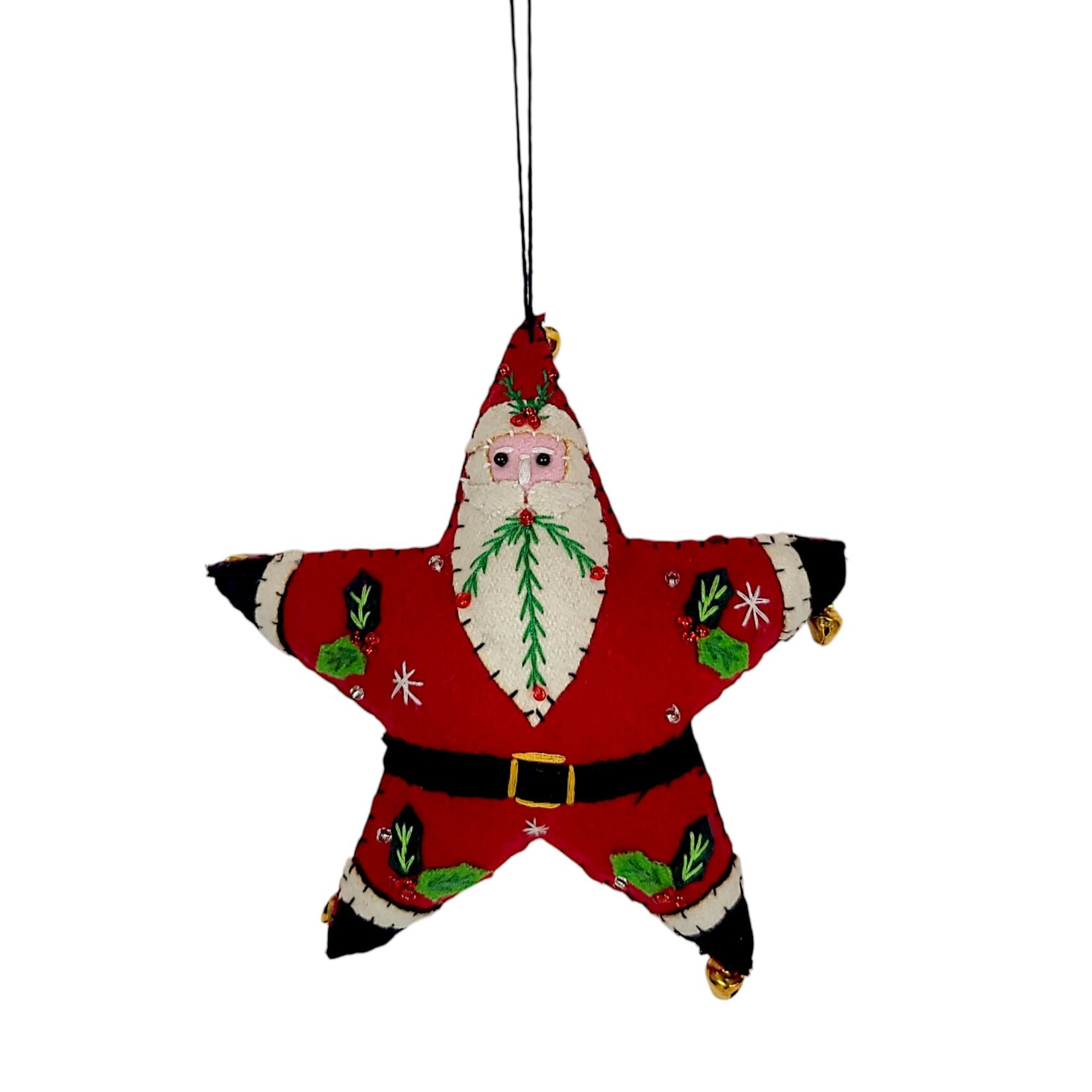 Stitch By Stitch Red Santa Star Ornament