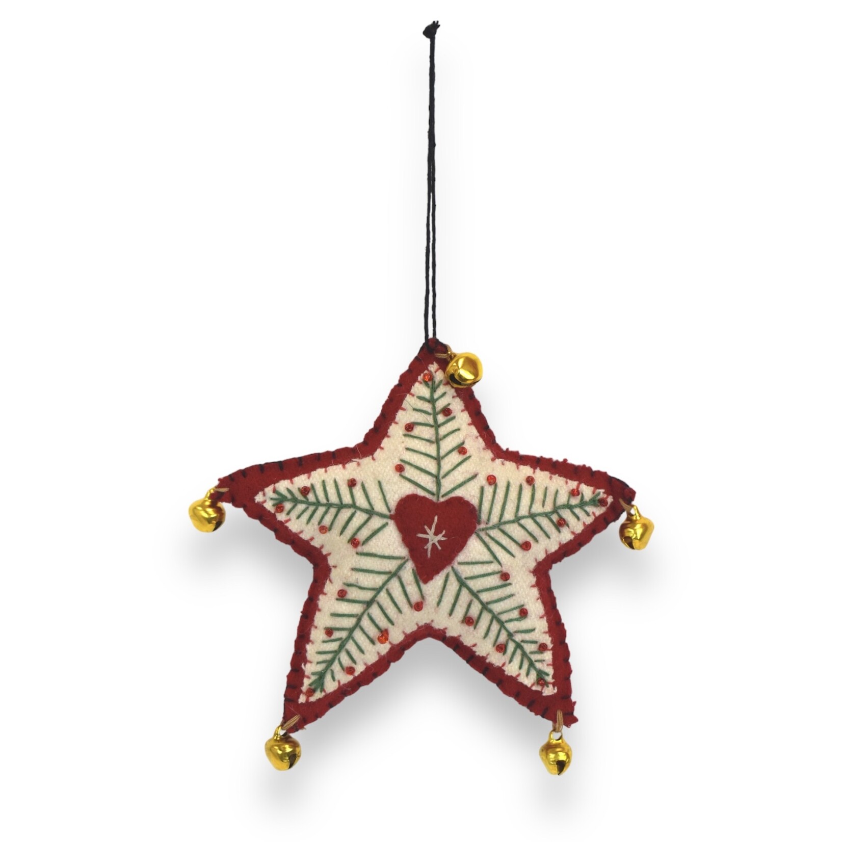 Stitch By Stitch White Star with Firs Ornament