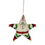 Stitch By Stitch White Santa Star Ornament