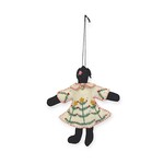 Stitch By Stitch Black Dog White Jacket Ornament