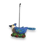 Stitch By Stitch Blue Jay with Holly Wreath Ornament