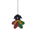 Stitch By Stitch Red Green Star Black Dog Ornament