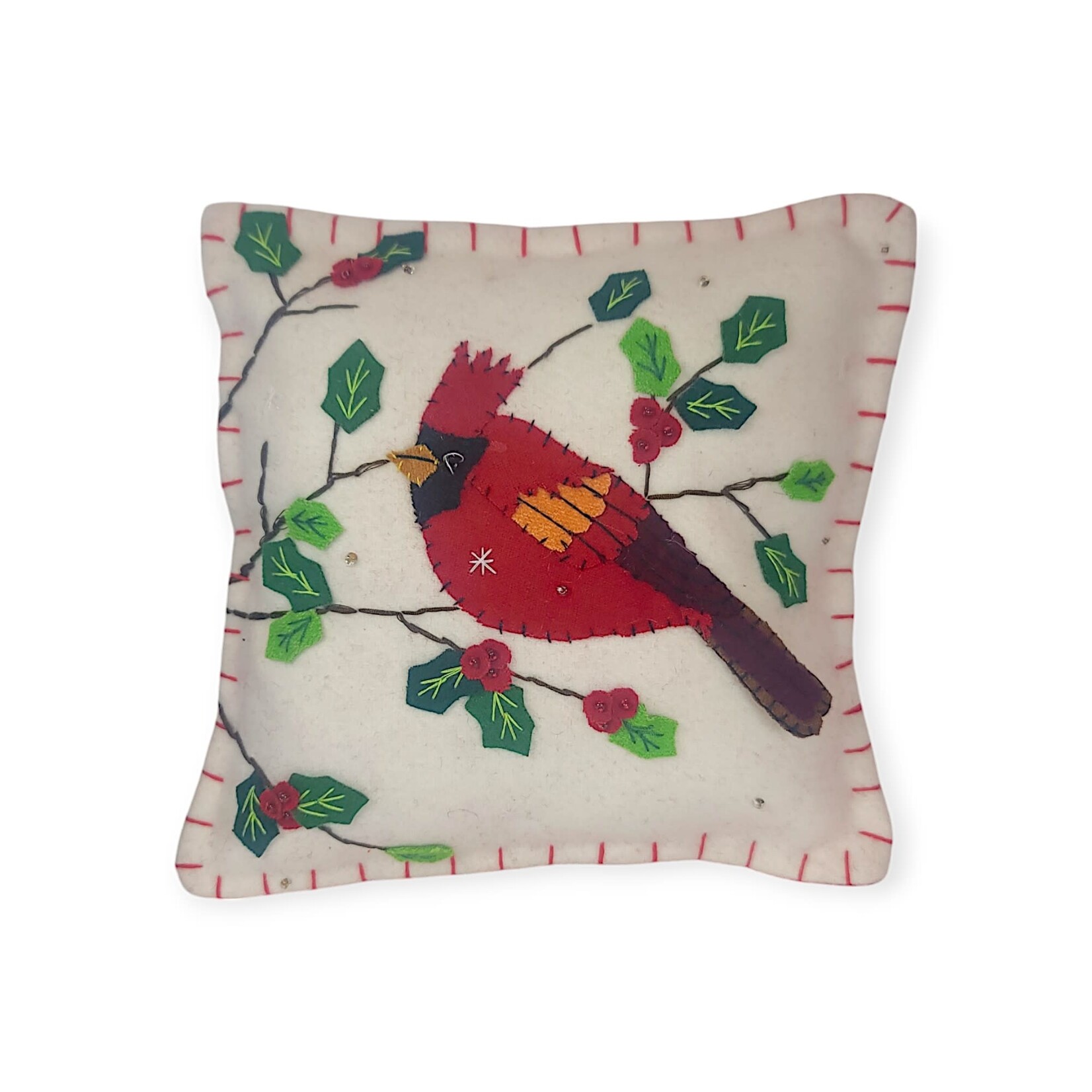 New World Arts Cardinal & Branches Pillow