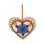 Ornaments4Orphans White Embroidered Heart Ornament