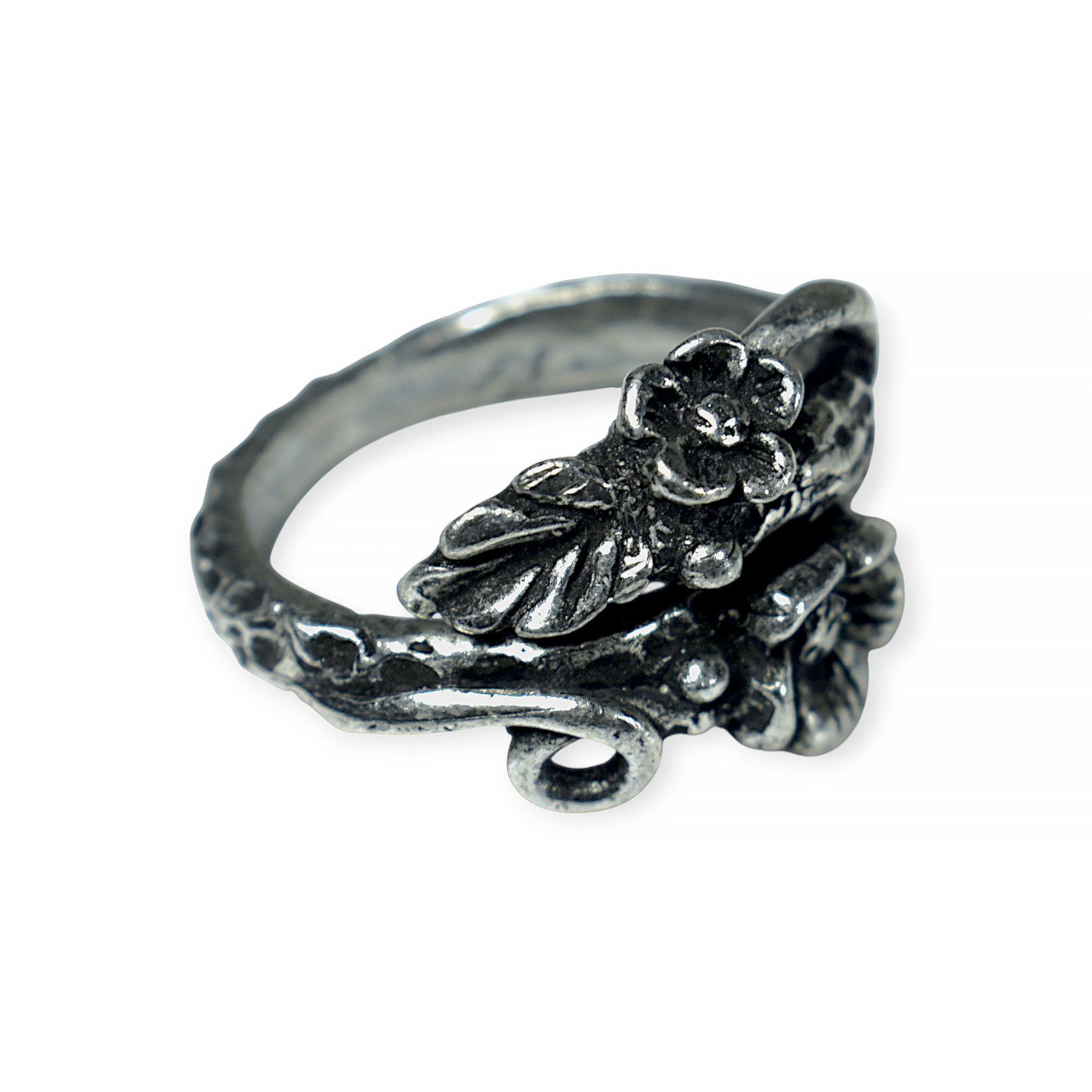 Laurie Leonard Designs Pewter Adjustable Ring Flowers