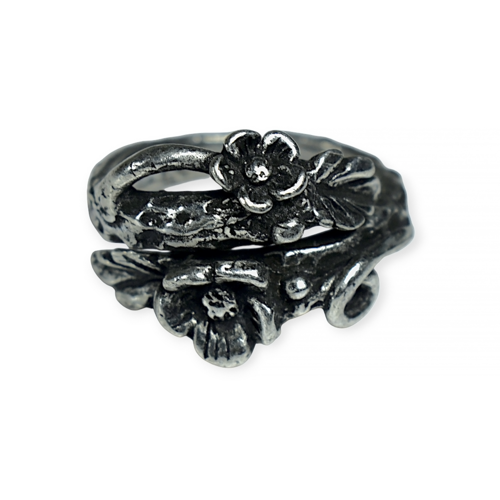 Laurie Leonard Designs Pewter Adjustable Ring Flowers