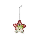 Stitch By Stitch White Star with Gray Cat Ornament