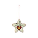 Stitch By Stitch White Star with Red Heart Ornament