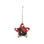 Stitch By Stitch Red Star with Black Dog & Bones Ornament