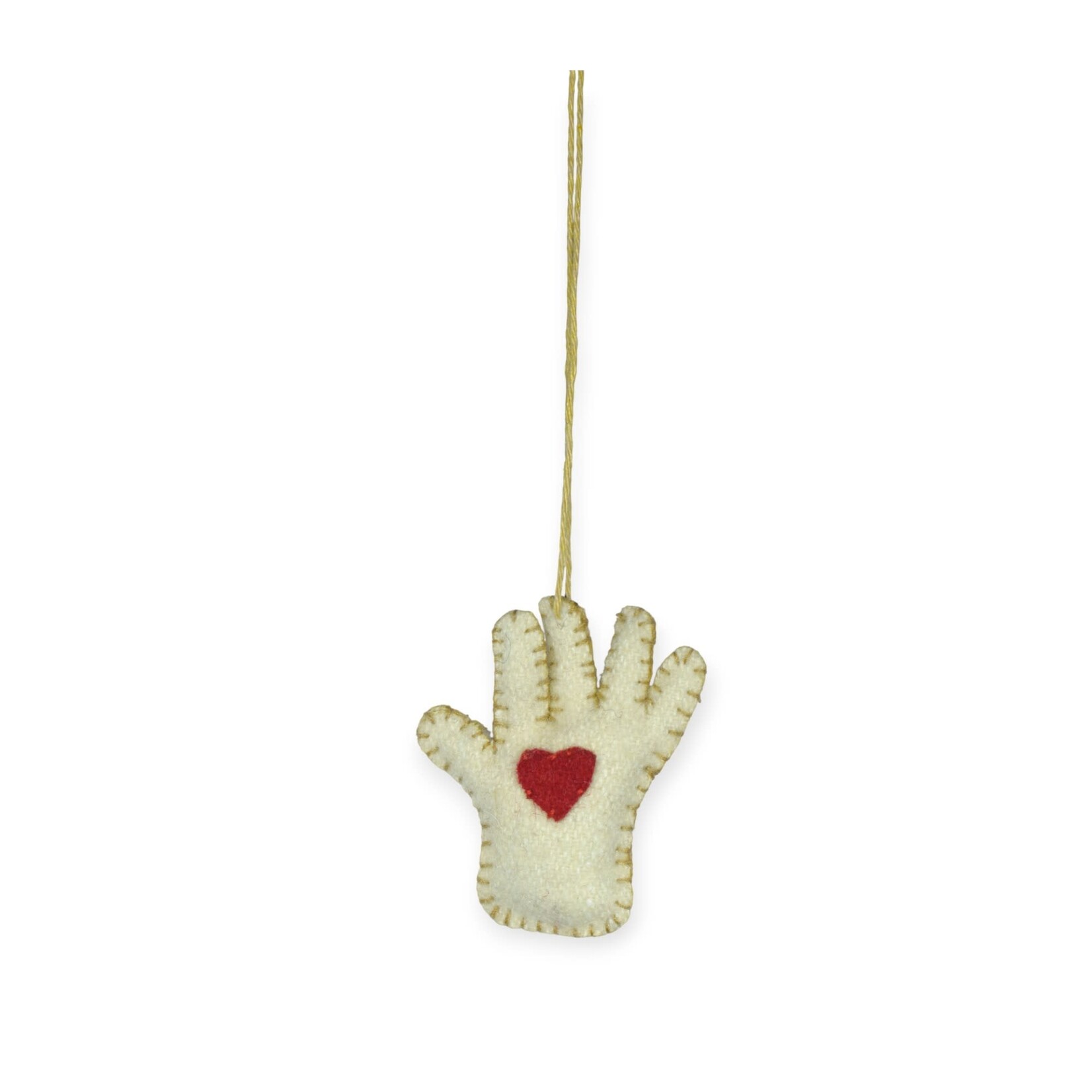 Stitch By Stitch White Glove Red Heart Ornament