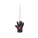 Stitch By Stitch Black Glove Red Heart Ornament