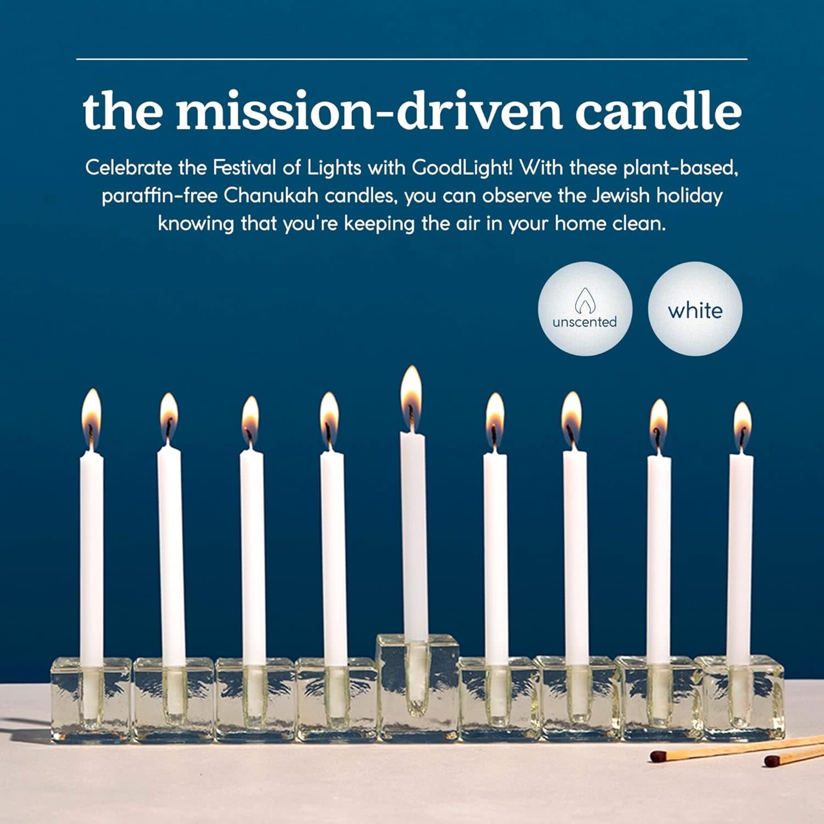 Goodlight Natural Candles Chanukah Candles 45 Set White