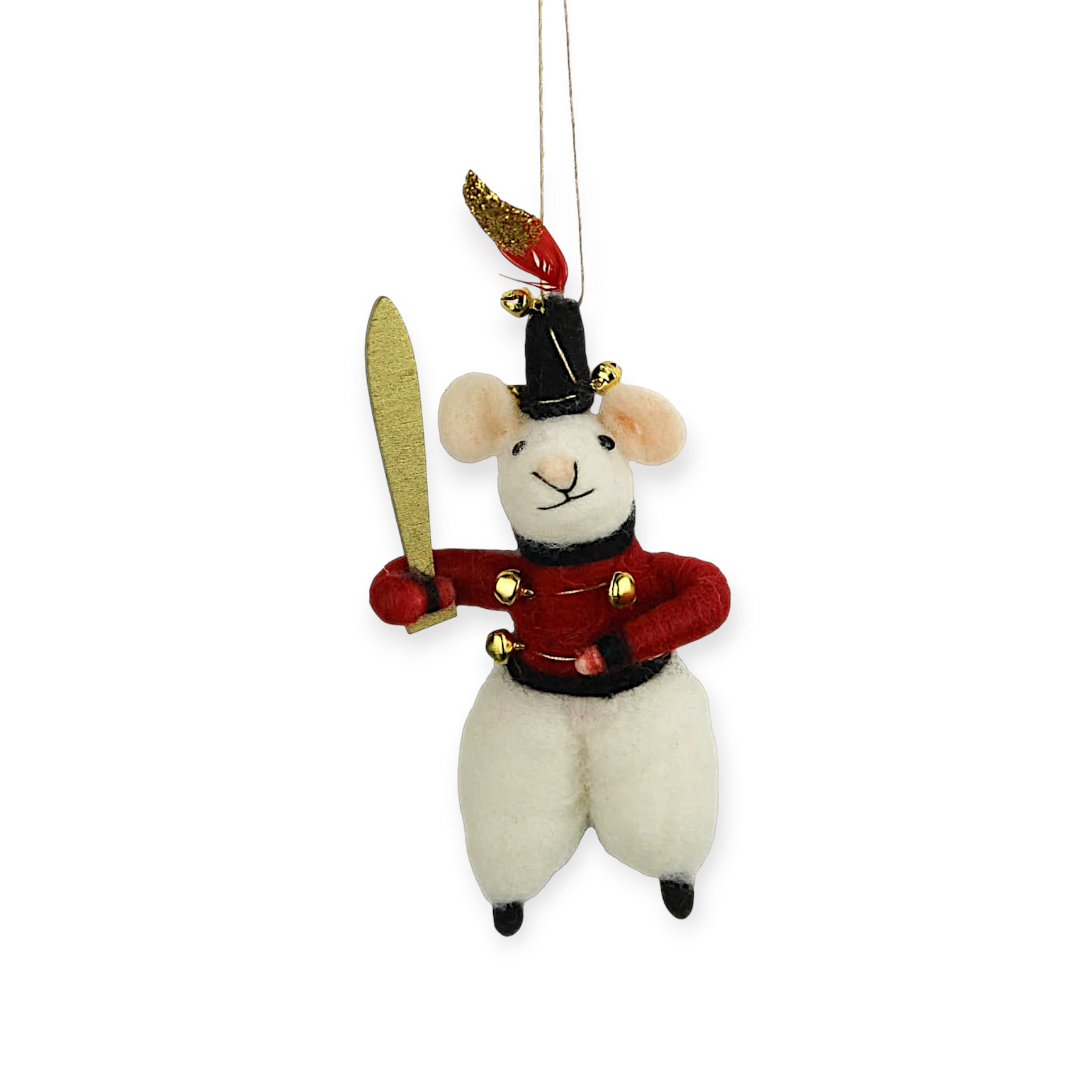 HomArt Felt Soldier Mouse with Sword Ornament