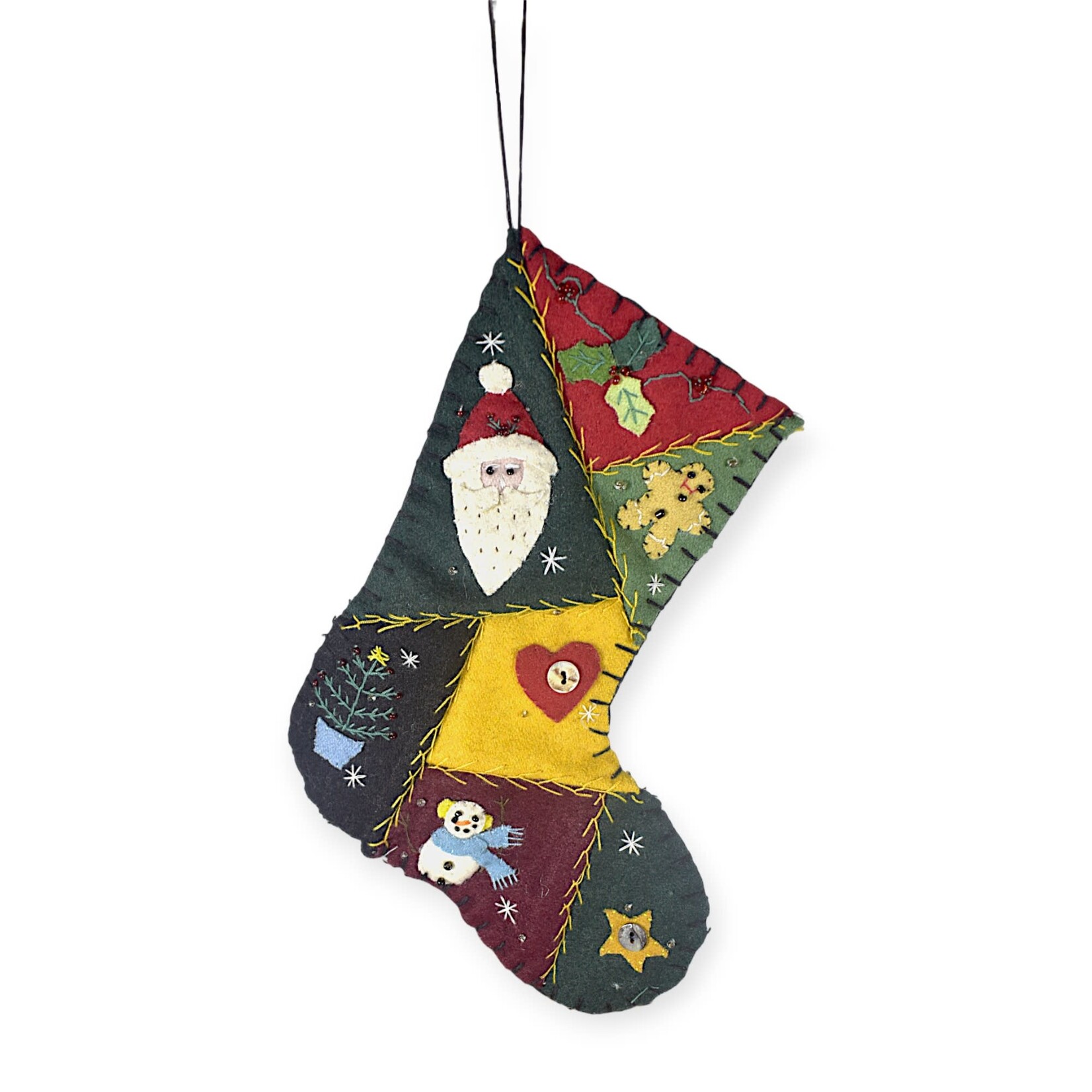 New World Arts Santa & Gingerbread Stocking