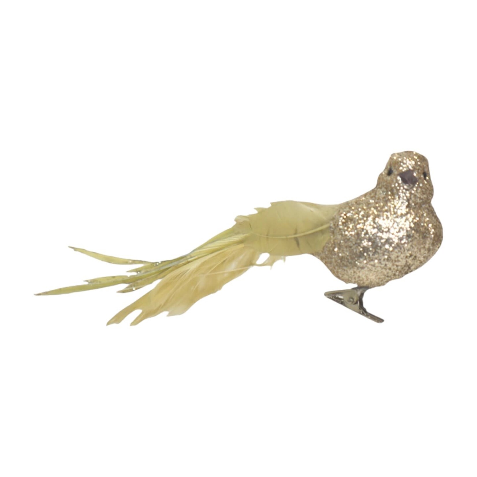 Option 2 Glitter Bird Clip-On Ornament Champagne
