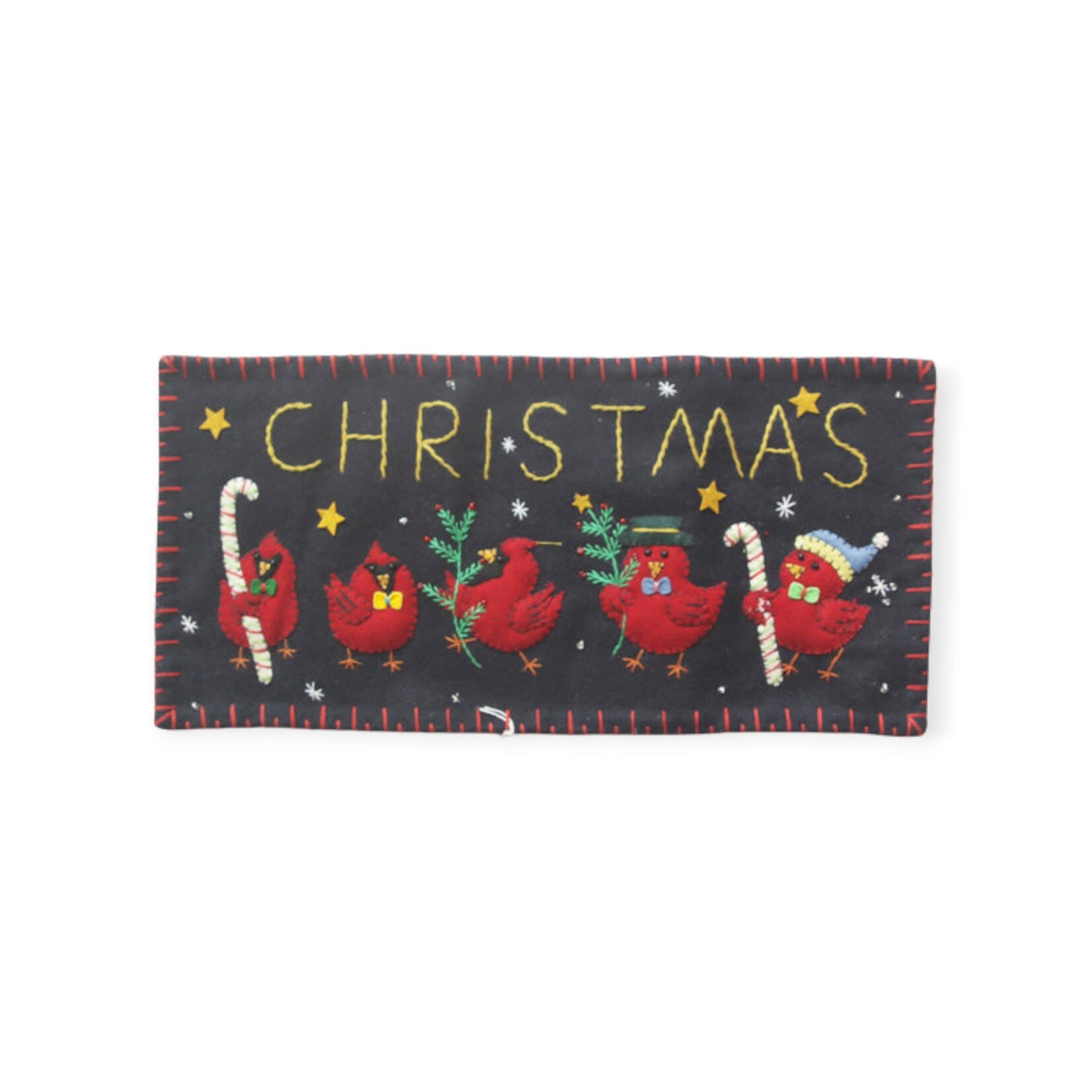 Stitch By Stitch Christmas Cardinals Pillow