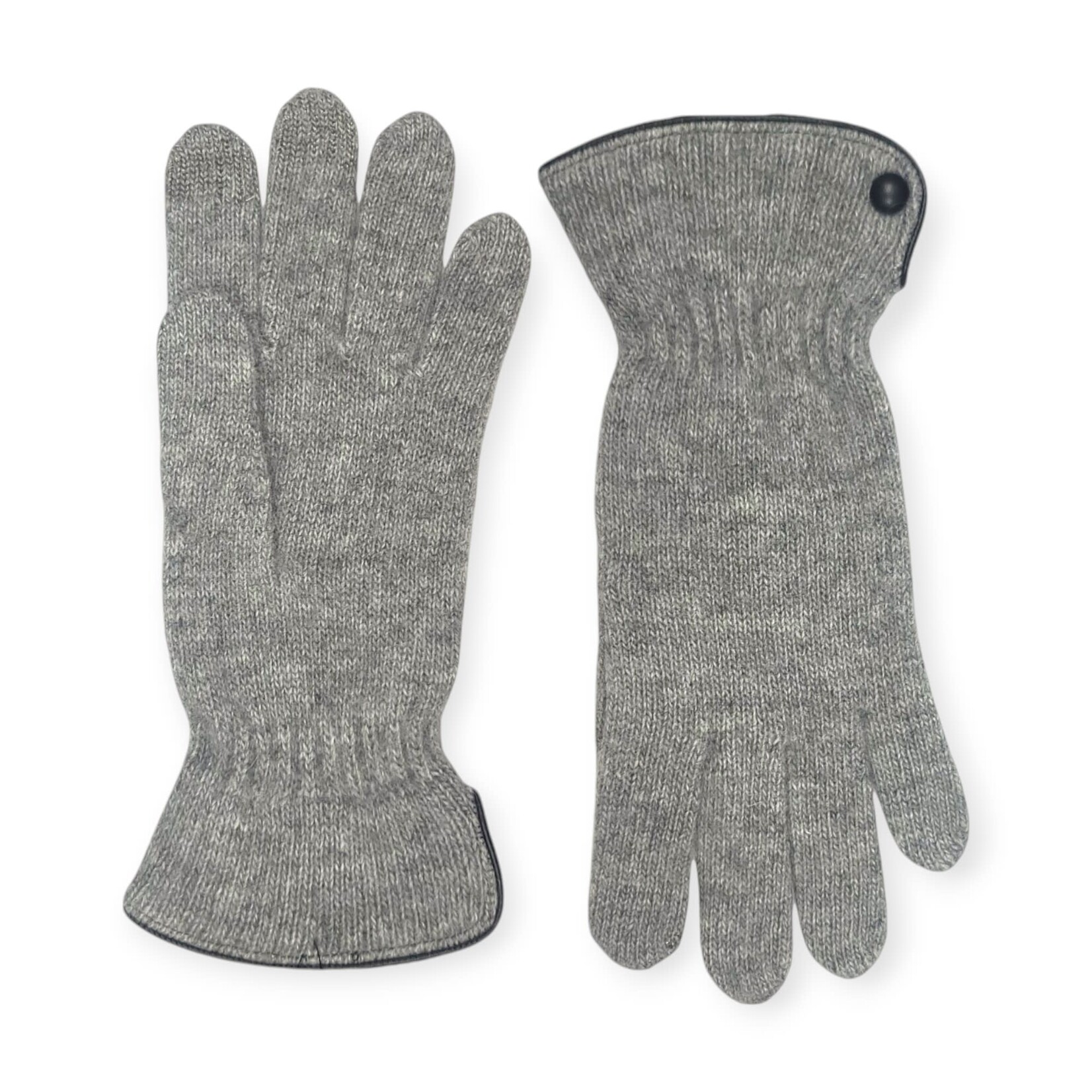 Santacana Complementos Si Angora Gloves Leather Trim and Button