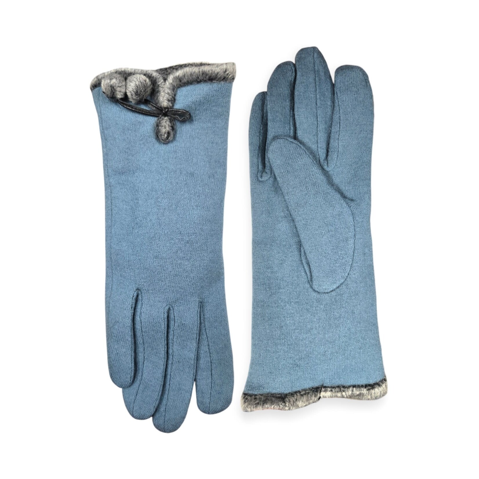 Shihreen Inc Wool Glove with Fur Lining & Pompom