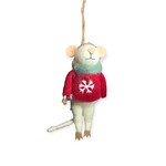 Creative Co-Op Felt Mouse in Hat & Sweater