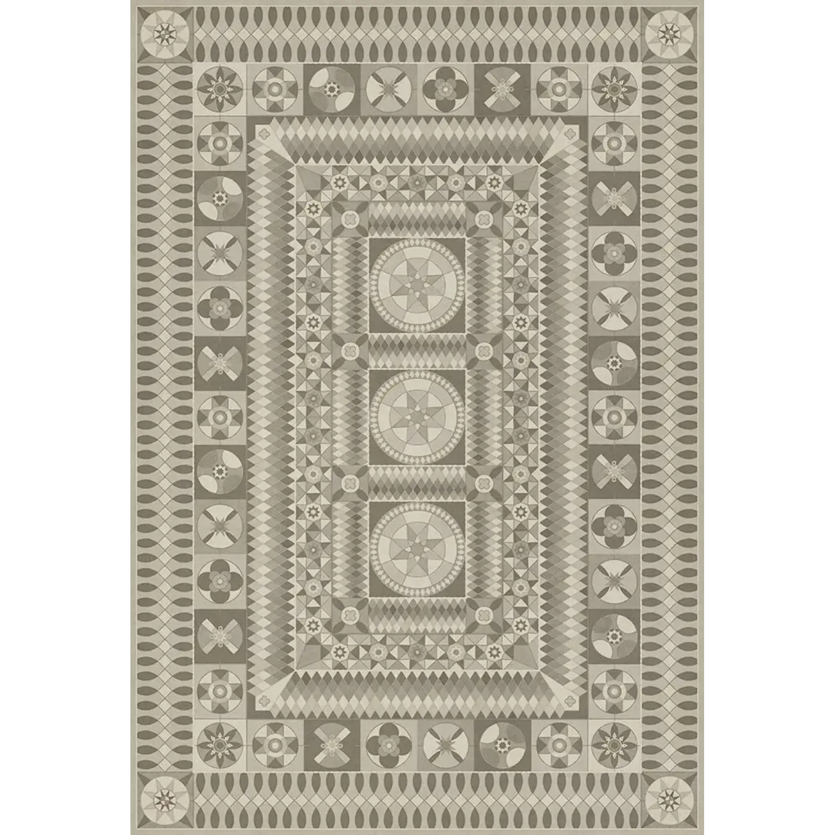 Soldiers Quilt Vintage Vinyl Floorcloths