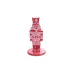 Creative Co-Op Stone Nutcracker Candle Holder Pink & Red